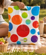 Pungi cu imprimeu cu buline 50 × 60 cm – mâner decupat