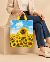 Pungi cu imprimeu floarea-soarelui 40 × 50 cm – mâner cu buclă