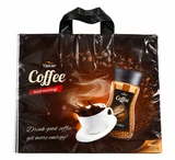 Pungi cu imprimeu cafea 30 × 40 cm – mâner cu buclă