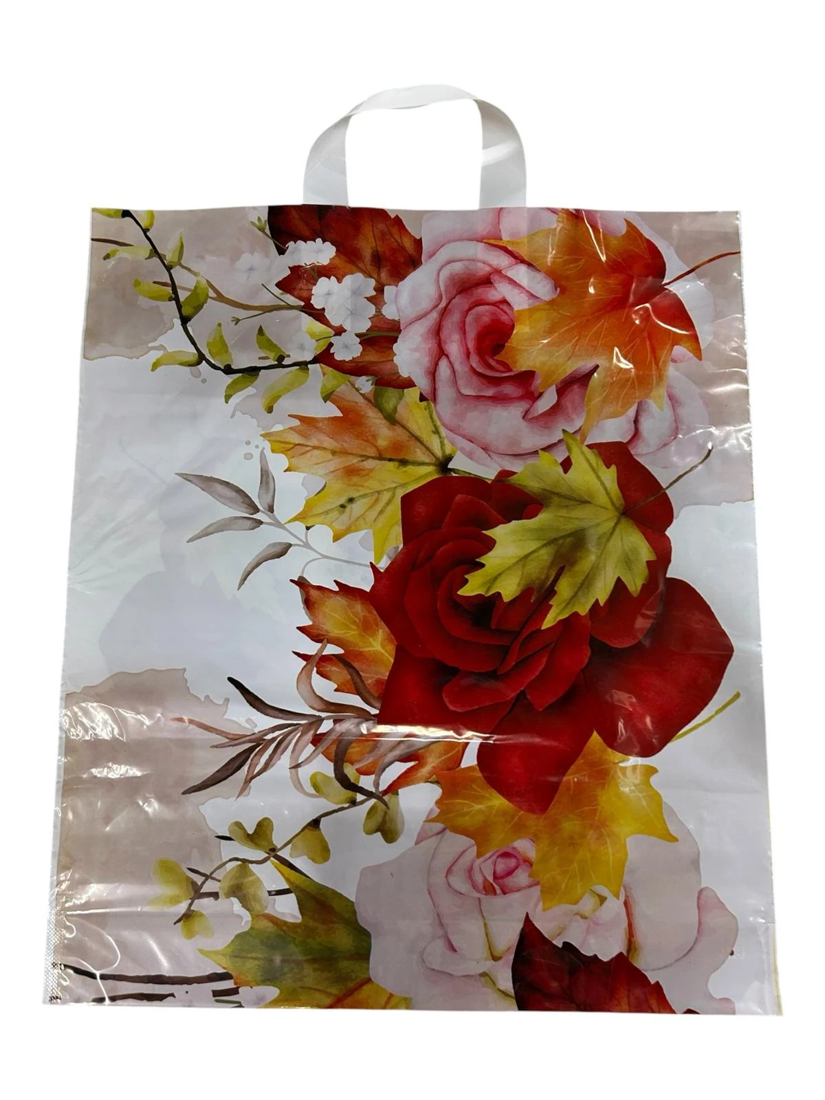 Pungi cu imprimeu floral – model 3 – 40 × 50 cm – mâner cu buclă
