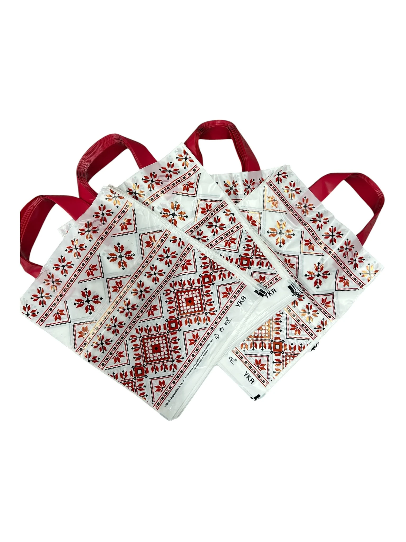 Pungi cu model tradițional românesc – model 1 – 25 × 30 cm – mâner cu buclă