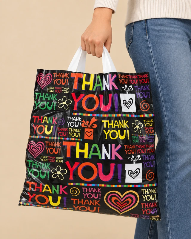 Pungi „Thank You” 40 × 50 cm – mâner cu buclă