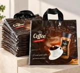 Pungi cu imprimeu cafea 30 × 40 cm – mâner cu buclă