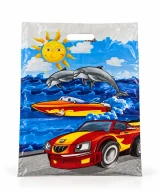 Pungi cu imprimeu mașină 40 × 50 cm – mâner decupat